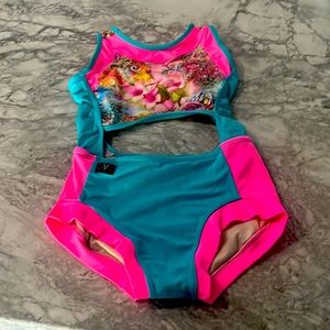 Kandi Kouture dancewear CXL floral print one piece set